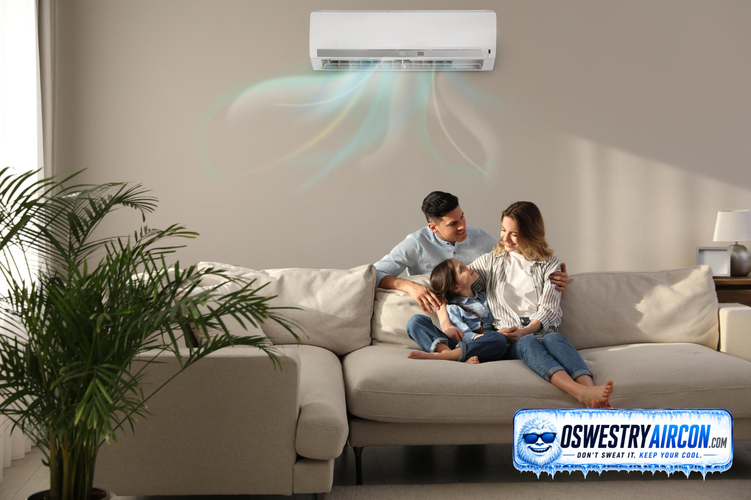 Smiling Family With Aircon – Oswestry
